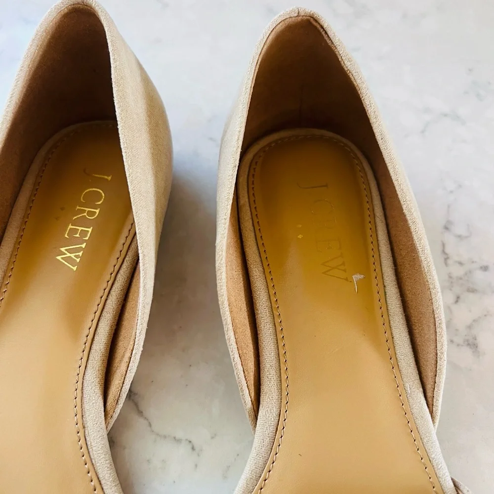 J Crew D’orsey nude pointed toe flats Elegant Tan Women's 6